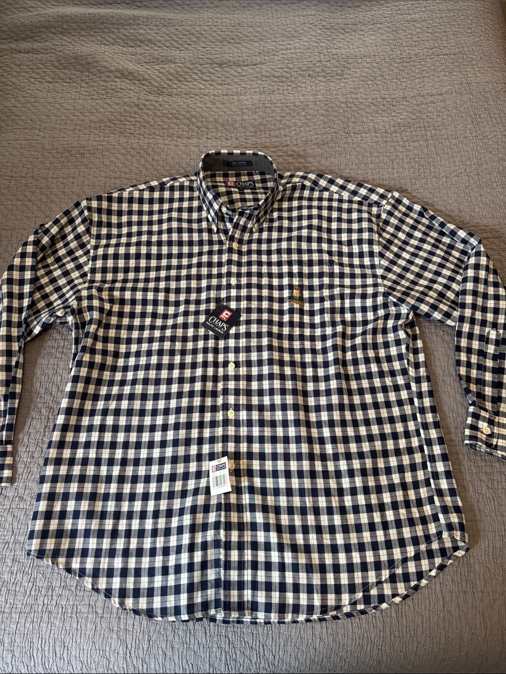 Chaps Ralph Lauren Checkered Plaid Button Up Shirt